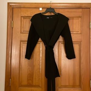 Zara black faux sued jacket
